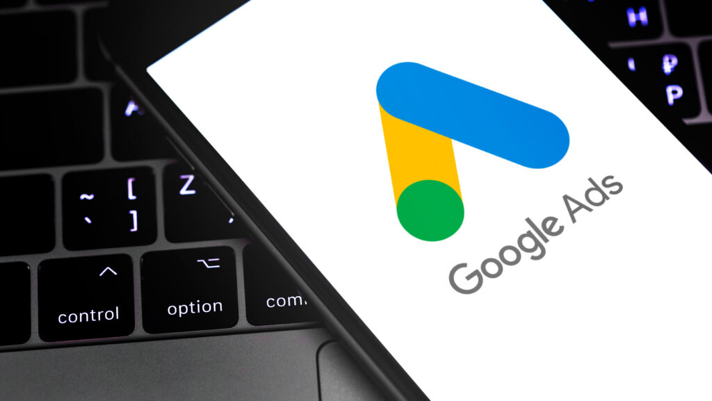 Google Ads AdWords app icon on smartphone screen close-up. Google is the biggest Internet search engine in the world. Google Ads AdWords app icon on smartphone screen close-up. Google is the biggest Internet search engine in the world.